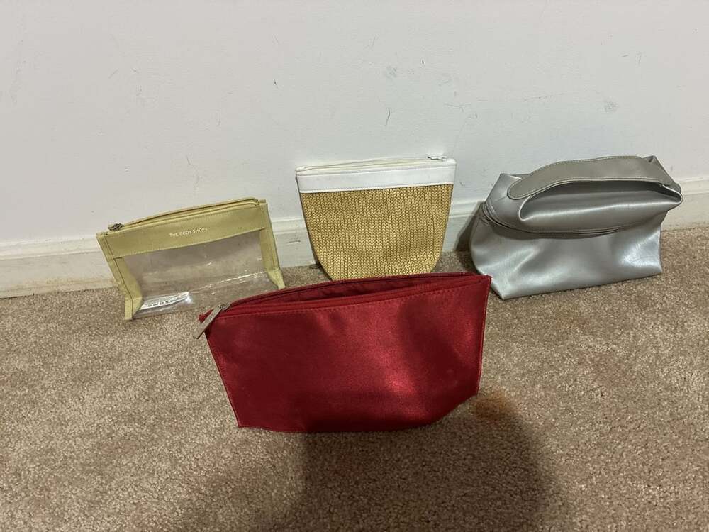 Estee Lauder Lancome The Body Shop Makeup Bag Bundle of 4 Cosmetic Pouches